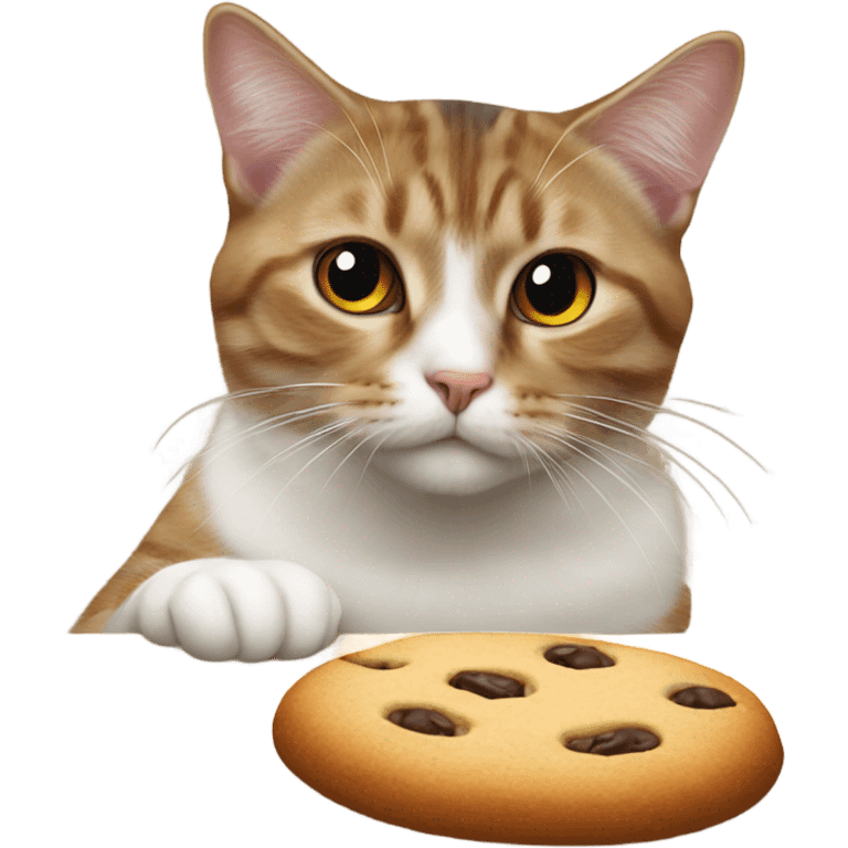 a cat eating a cookie emoji