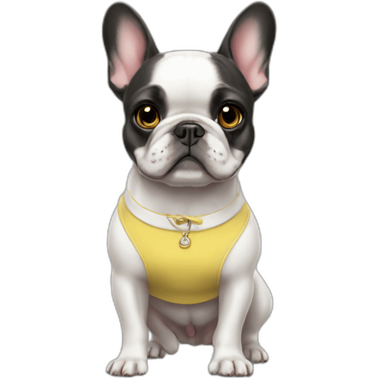 FRENCH BULLDOg with mini skirt emoji