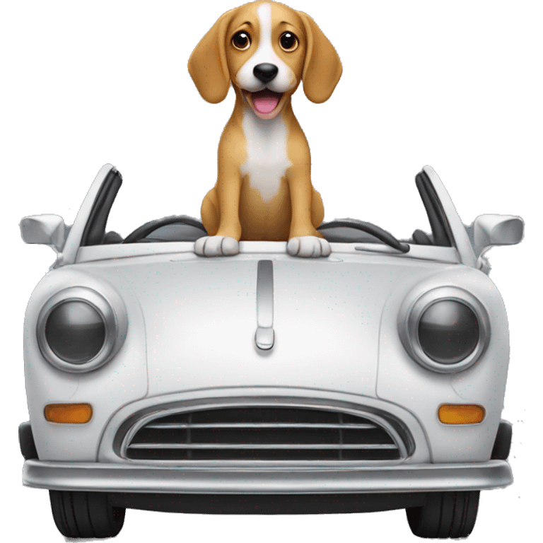 Dog on car emoji