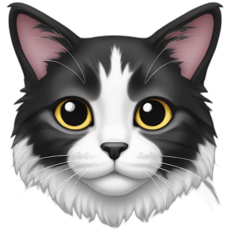 Black and white Main coon cat emoji