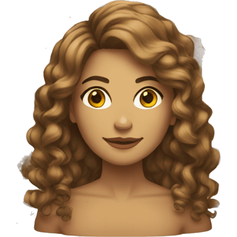 emoji mulher branca, cabelo castanho claro emoji