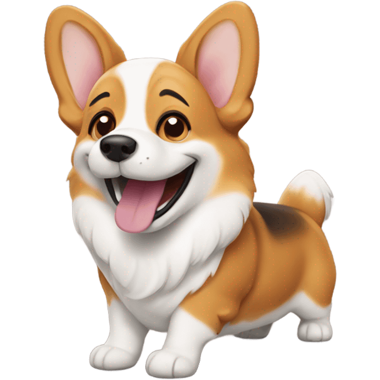 Happy corgi emoji