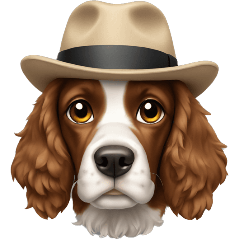 spaniel wearing a hat emoji