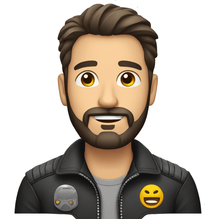 Hombre con barba en moto emoji