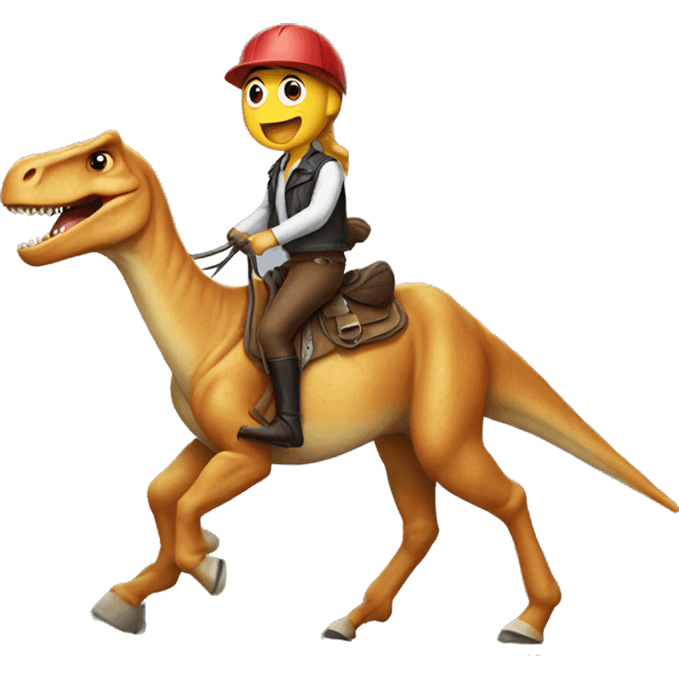 Horse riding a dinosaur emoji