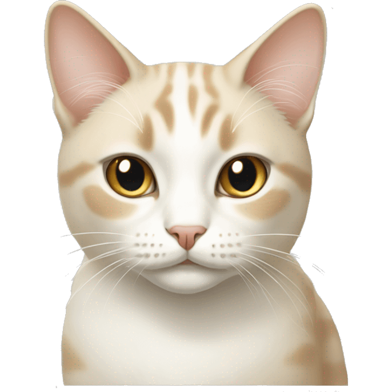 Light beige and white cat emoji