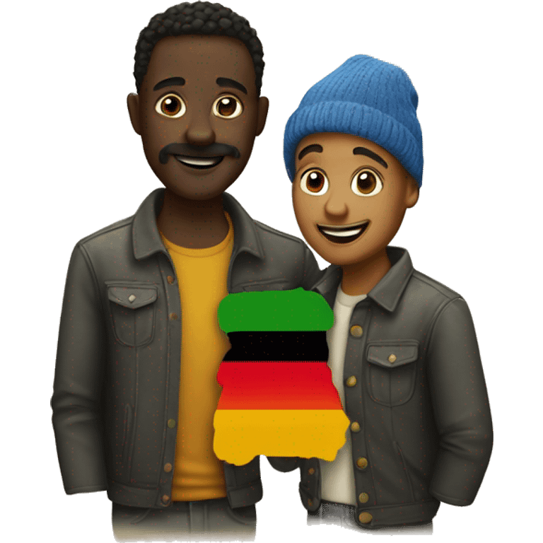 african and german gay couple emoji