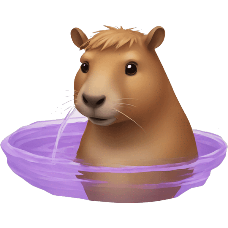 swimming capybara in a pool emoji