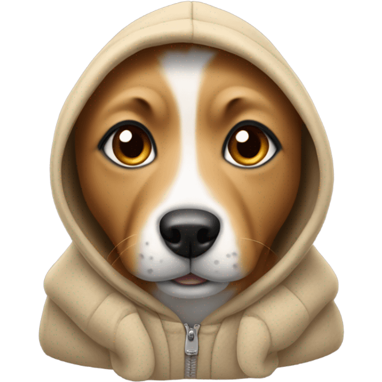 Dog wearing a hoodie emoji