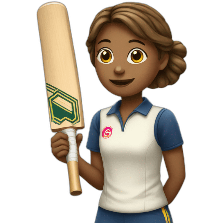 A GIRL PALYING CRICKET emoji