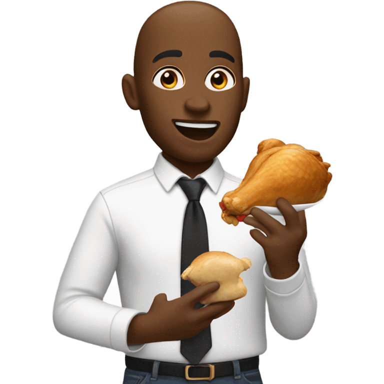 My Memoji eating chicken emoji