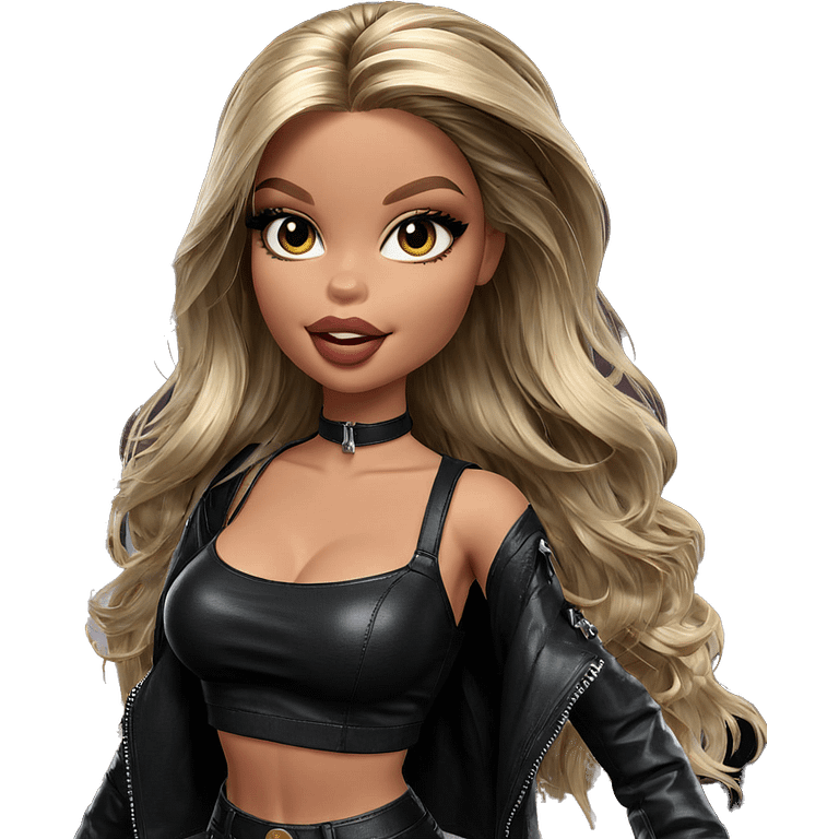 blonde beauty in leather jacket emoji