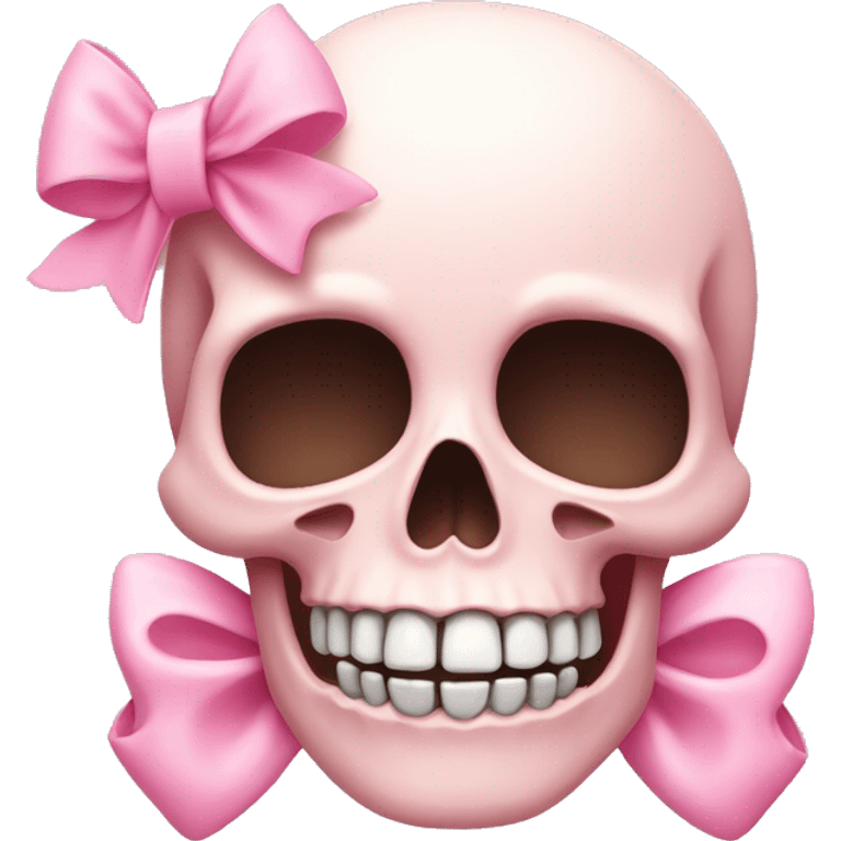 Light pink skull with a bow emoji