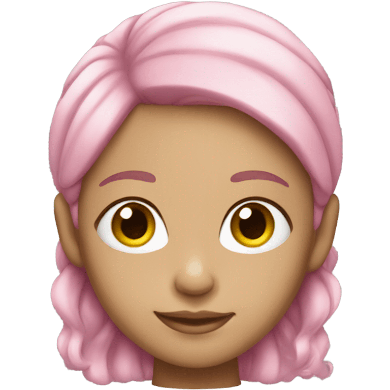 Lightskin pink haired girl emoji