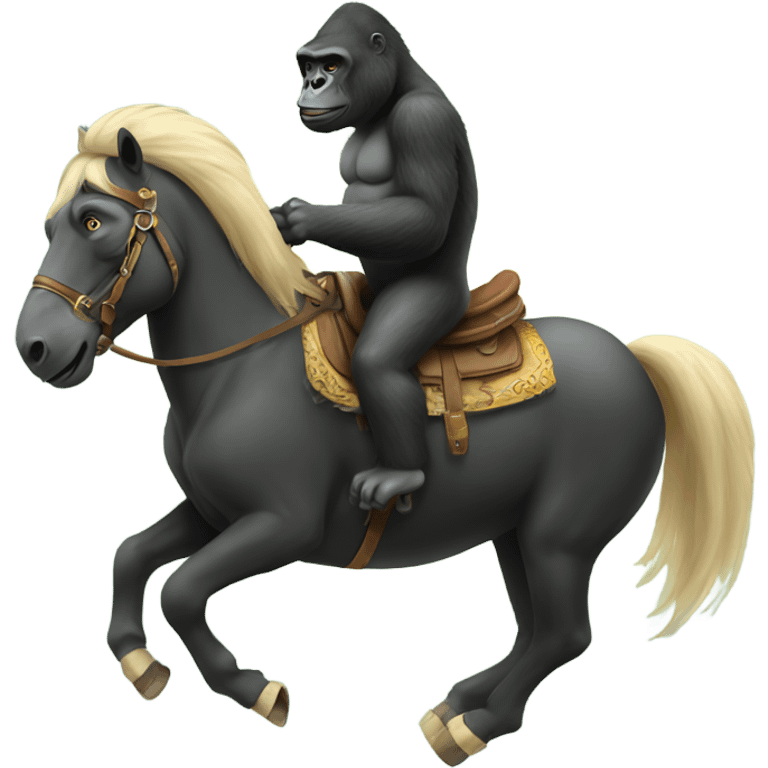 Gorilla riding a horse emoji