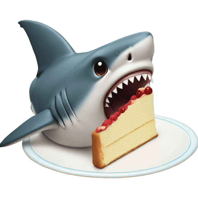 Shark eating cake emoji