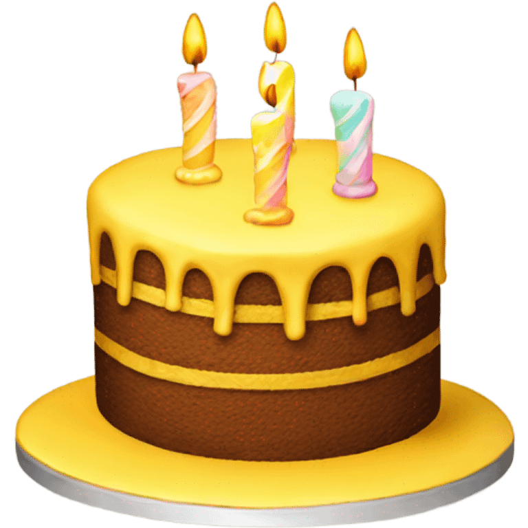 Yellow birthday cake emoji