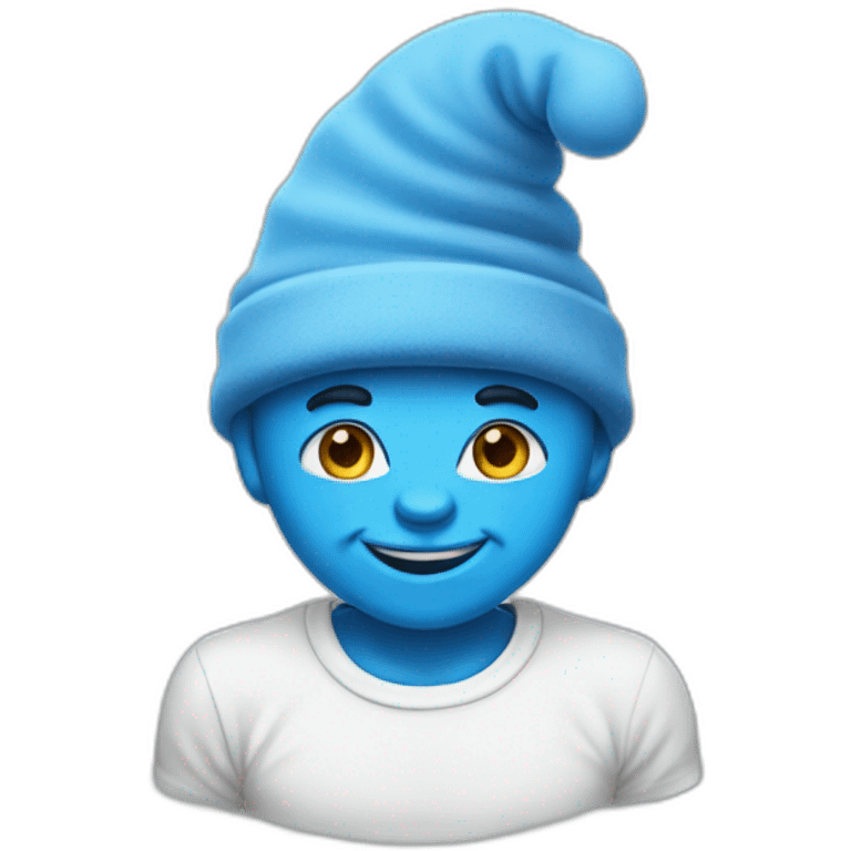 smurf with cat head shape emoji