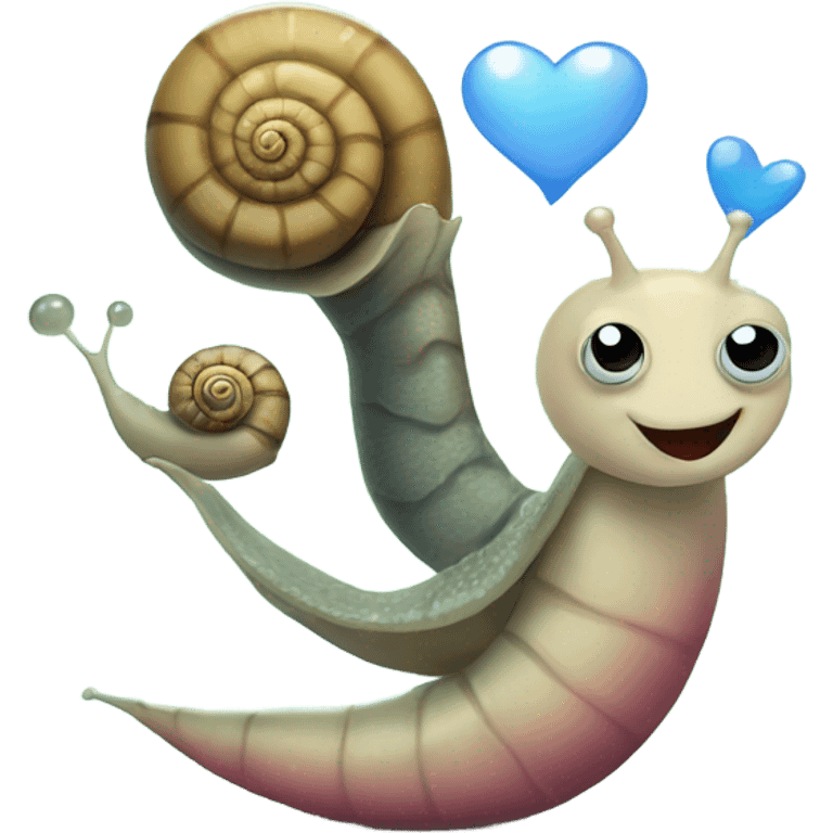 Cute snail and eel in love  emoji