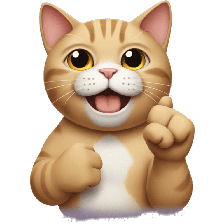 Cat that show third finger like saying I hate you emoji