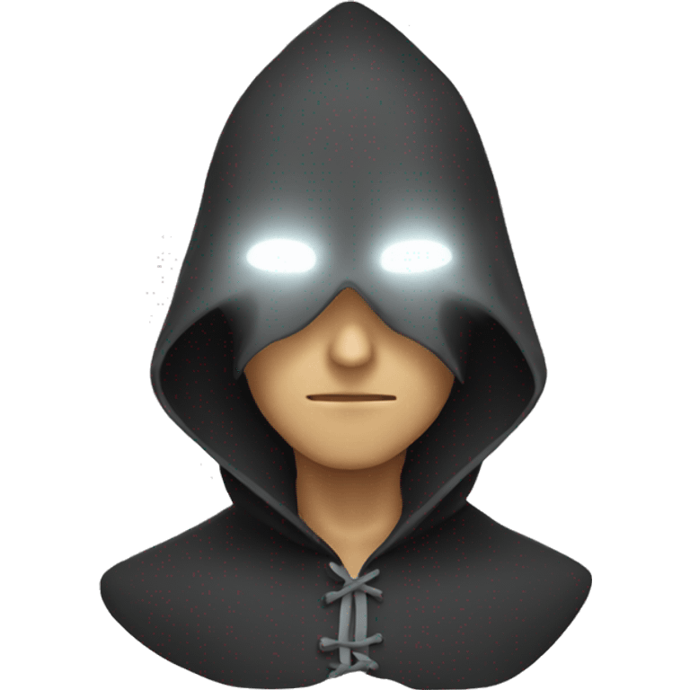 mysterious hooded man staring emoji