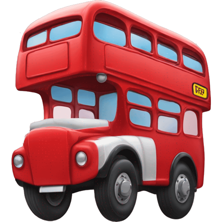 cute red double decker bus emoji