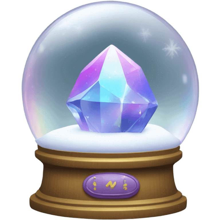 iridescent crystal in snow ball emoji