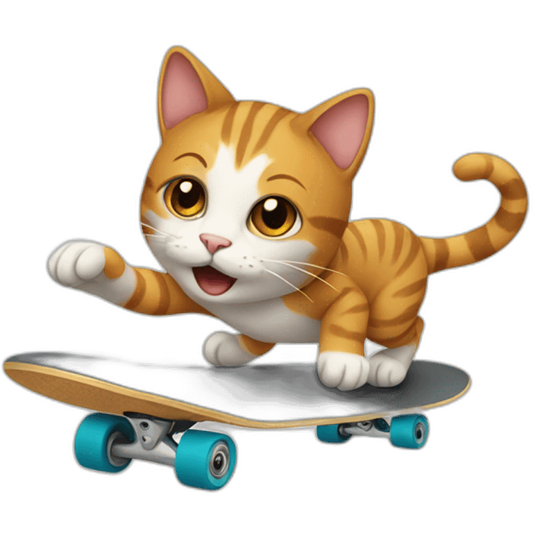 cat skateboarding emoji