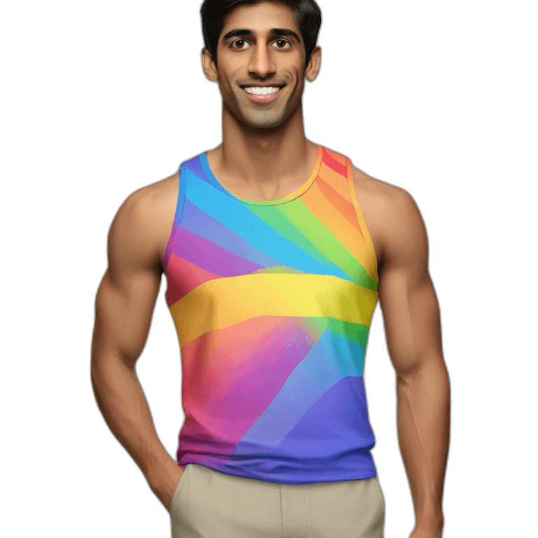 Rishi sunak with lgbt pride tank top on emoji