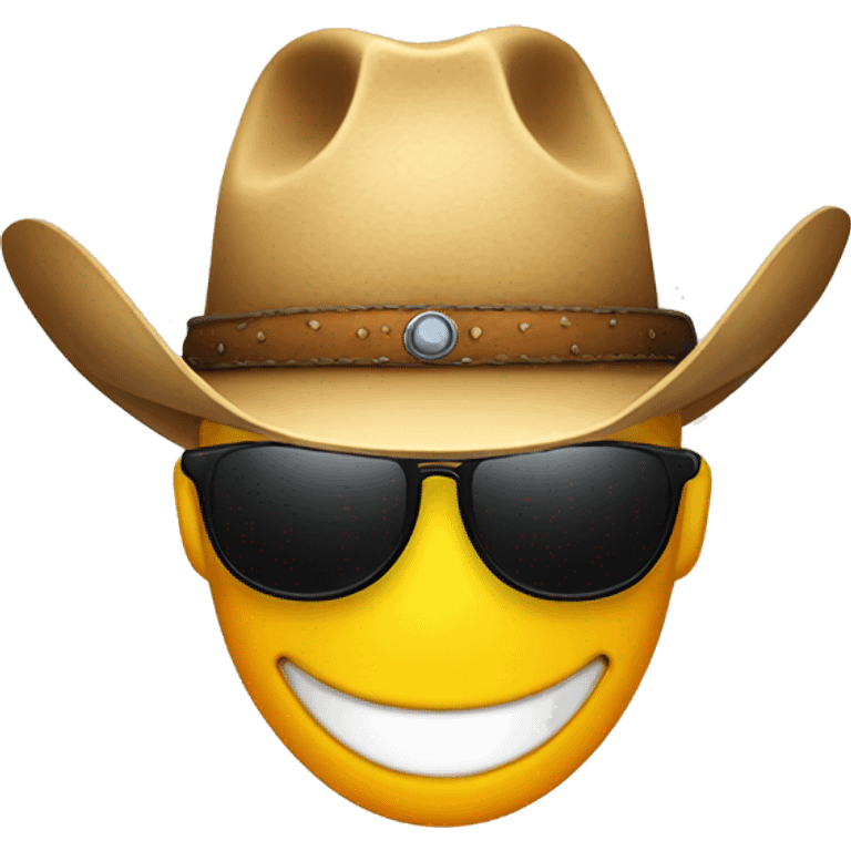 Smiley face with sunglasses and cowboy hat emoji