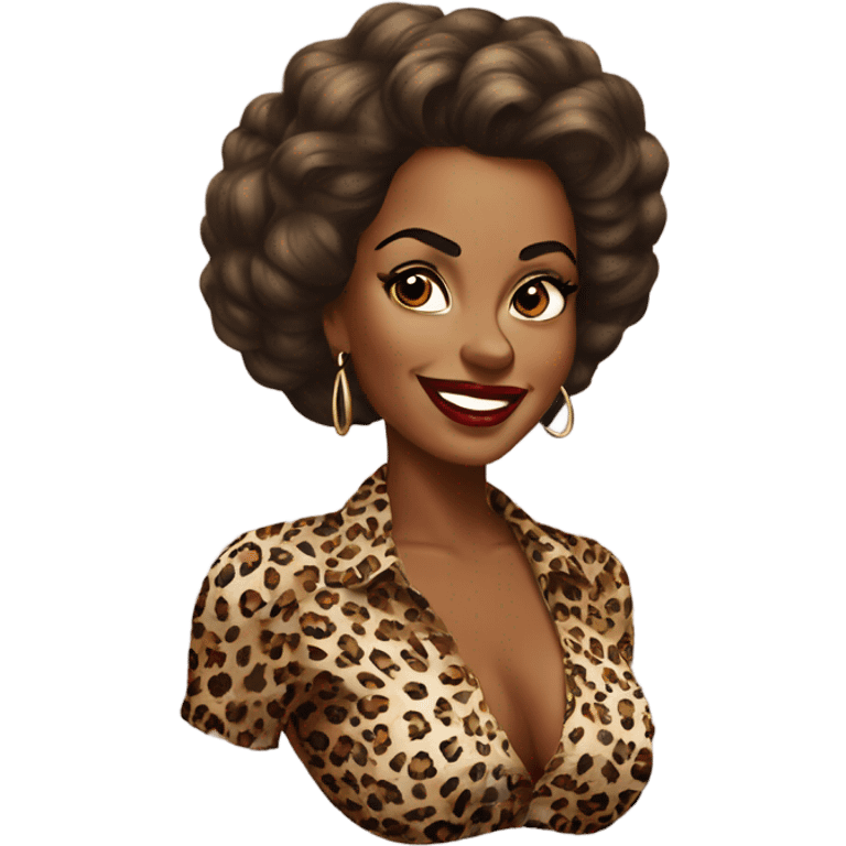 Brown woman pin-up leopard  emoji