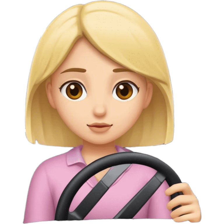 girl in car interior emoji