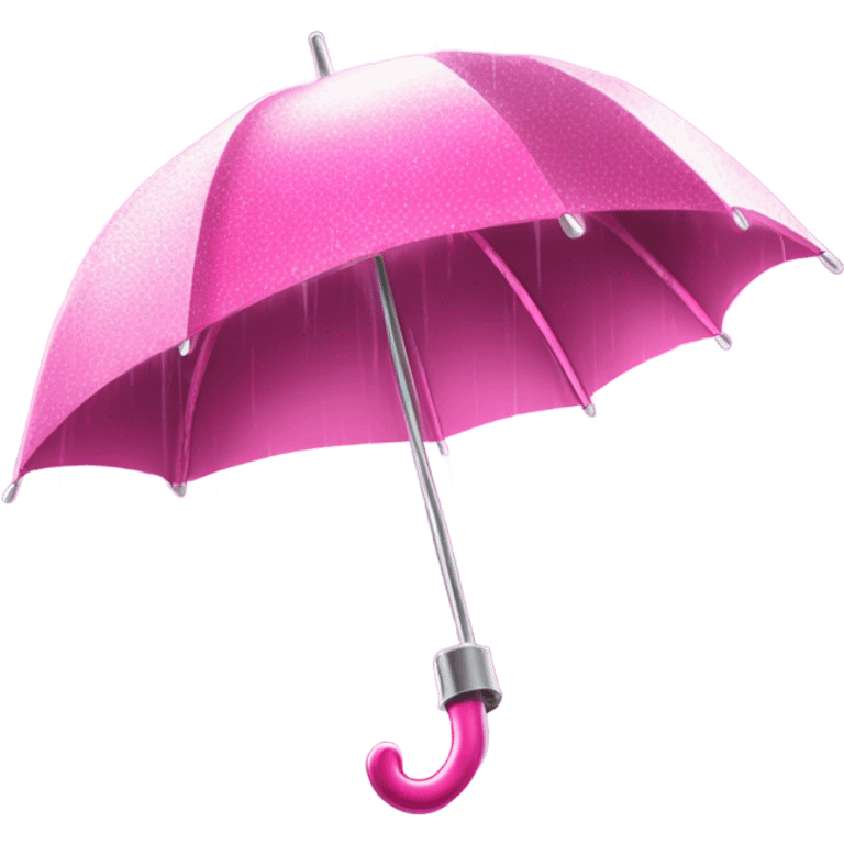 Pink sparkly umbrella in a thunderstorm emoji