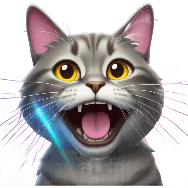 Cat laser mouth emoji