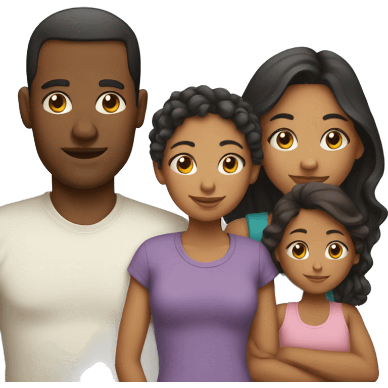 Mixed race family  emoji