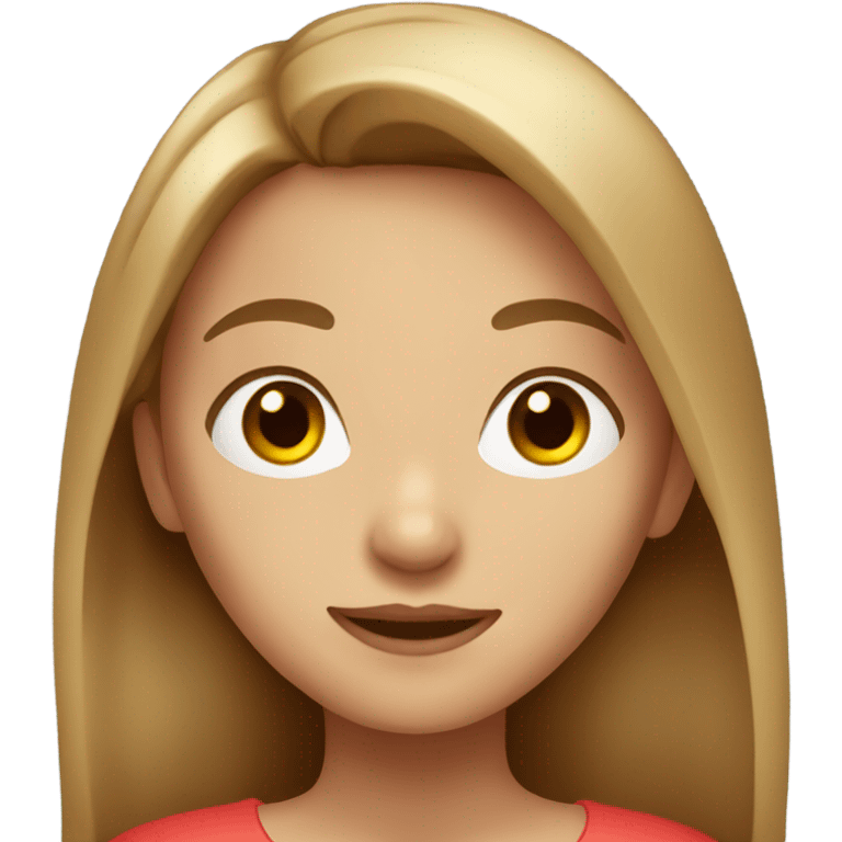 girl with light brown hair and red blinks  emoji