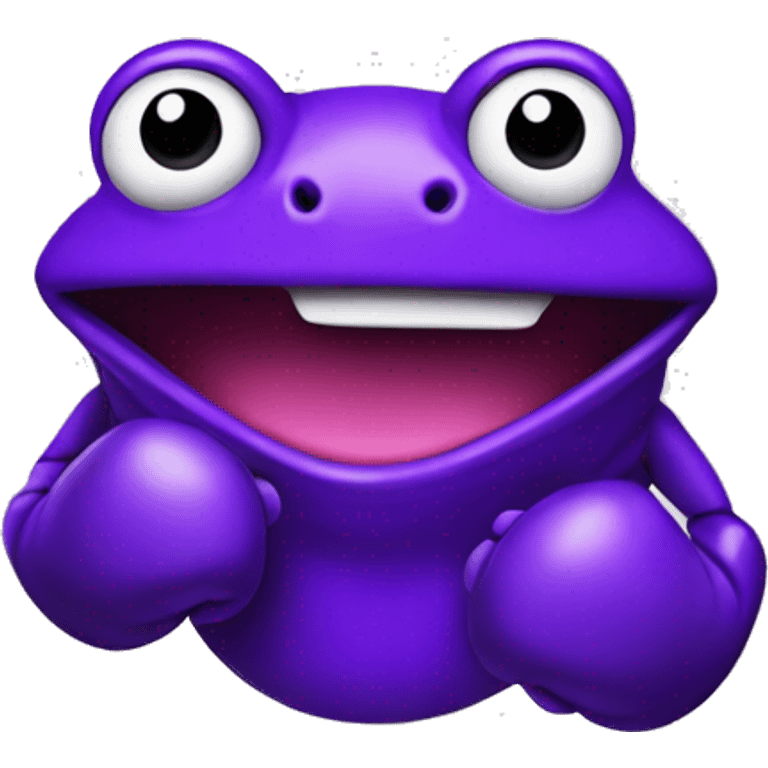 Purple frog wearing boxing gloves emoji