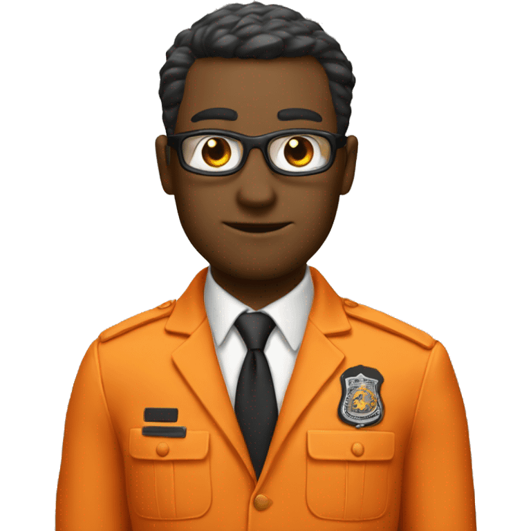 special agent dressed in orange emoji