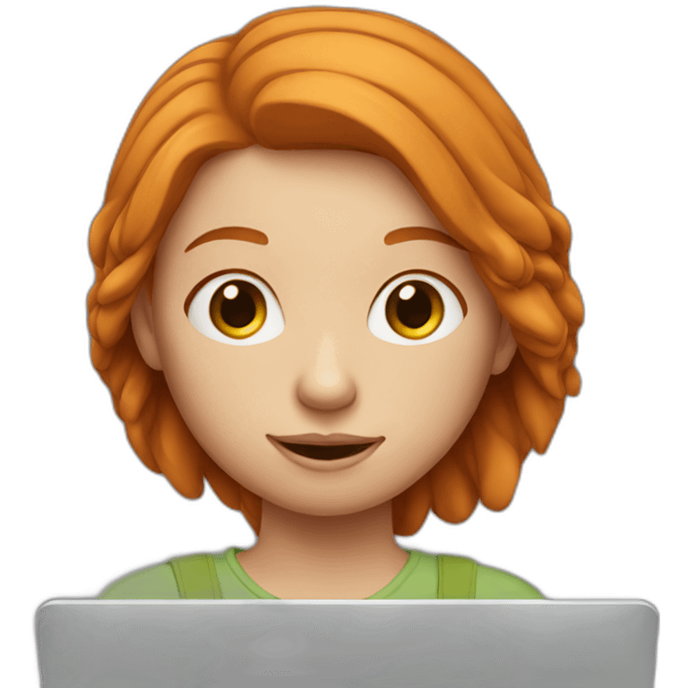 ginger girl with a laptop emoji