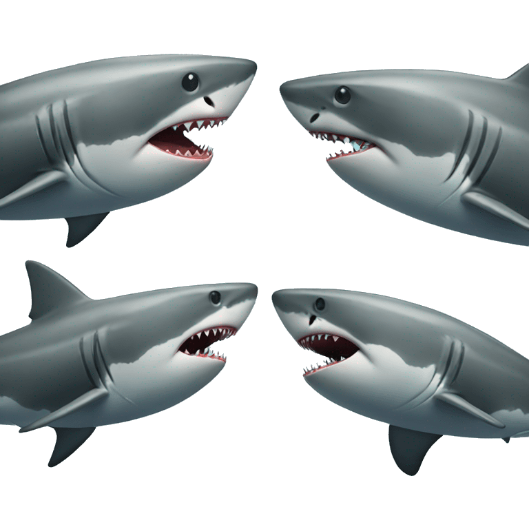 Shark making kissing faces emoji