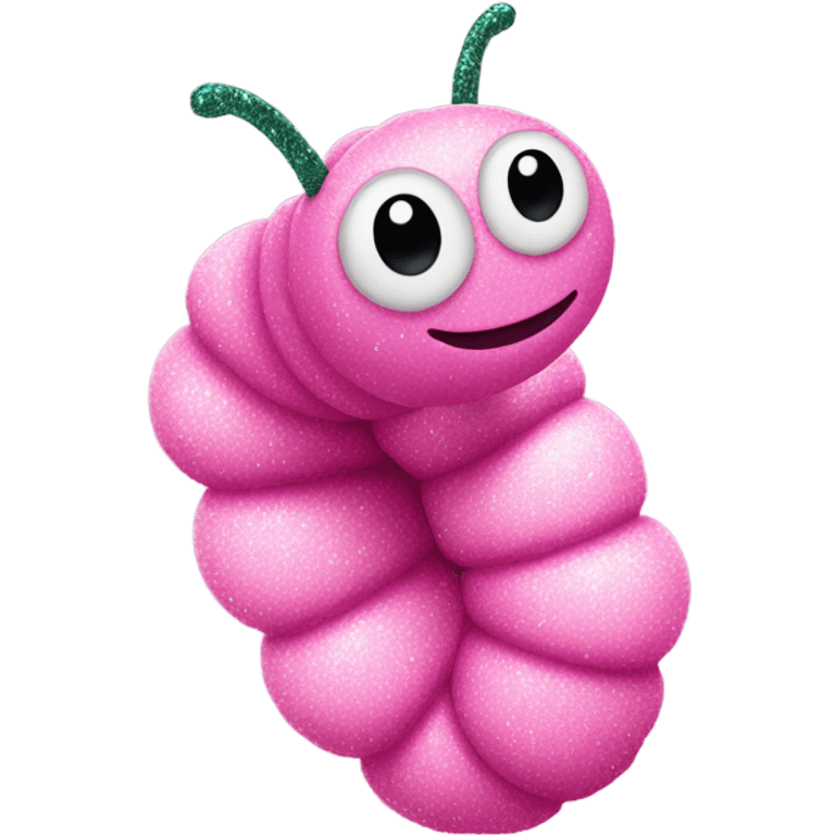 Pink caterpillar with glitter  emoji