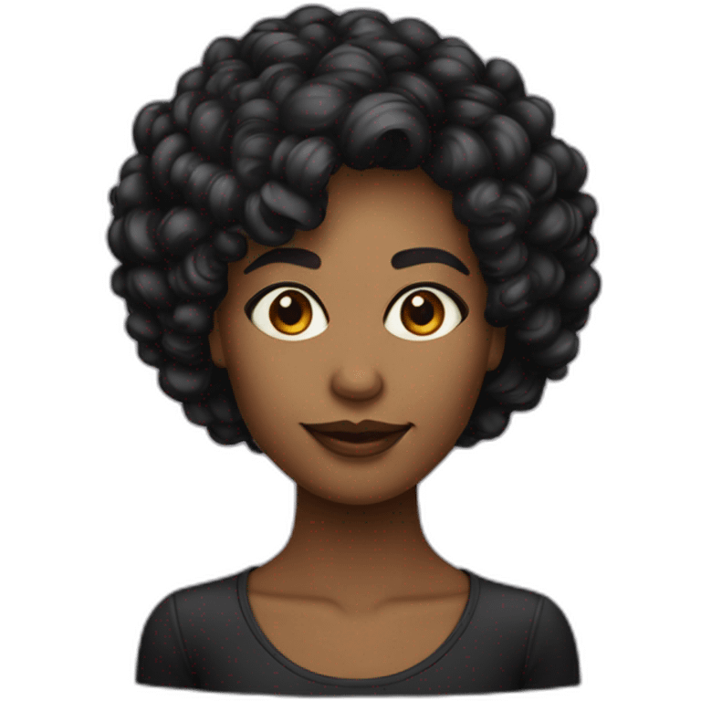 mulher de cabelo curto liso preto e de ocúlos emoji