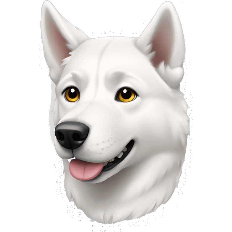 All white husky emoji