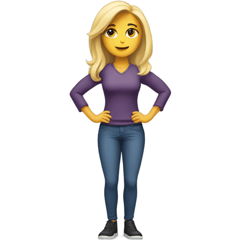 blondie woman celebrating strength posture emoji