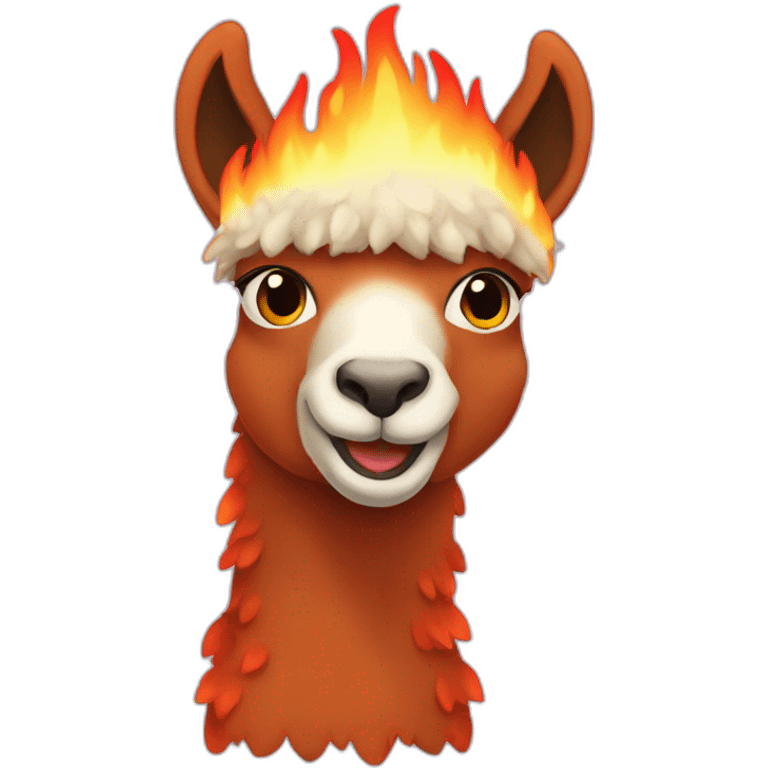 fire alpaca emoji