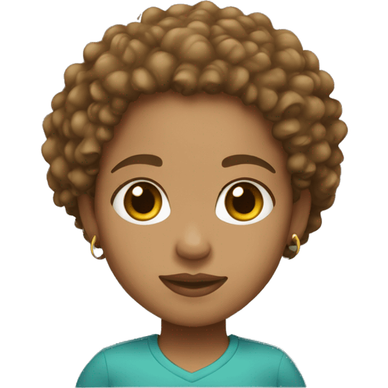 light skin, light brown hair caribbean and curly girl emoji