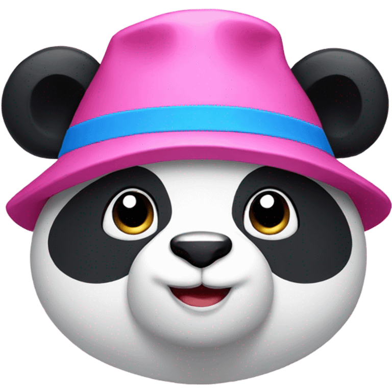 pink panda with blue hat emoji