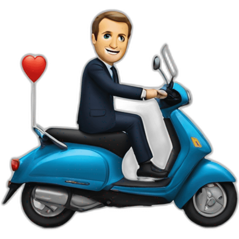 macron sur un scooter emoji