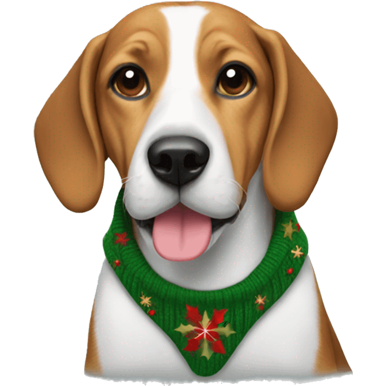 Beagle with a Christmas jumper on emoji