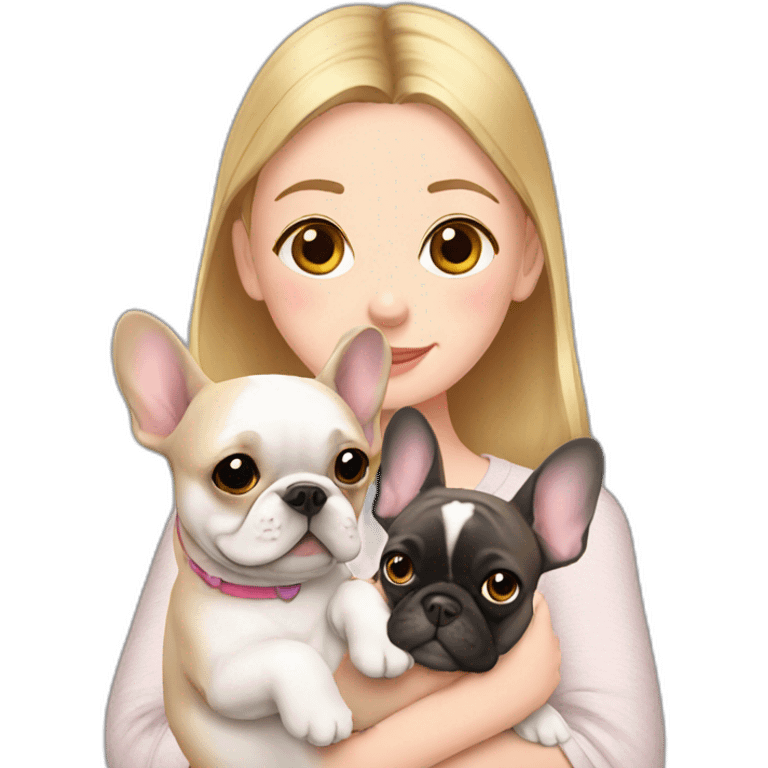 frenchie with girl emoji